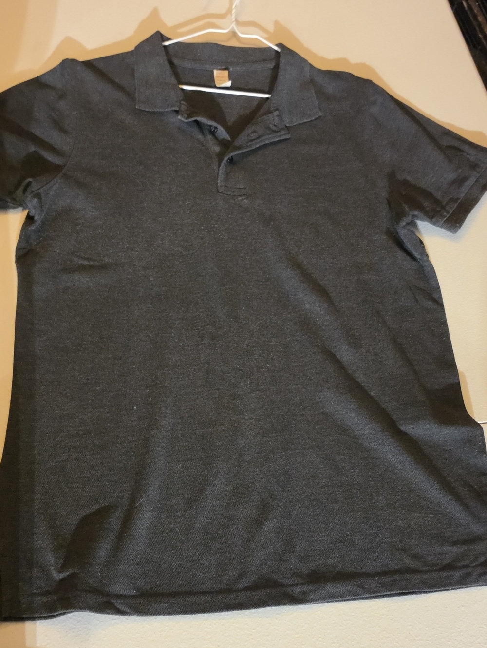 Men's Charcoal Polo Shirt - Classic Short-Sleeve Collared Tee